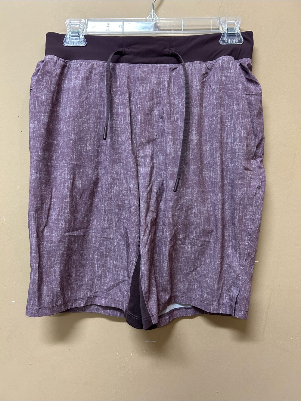 Lululemon T.H.E. Short 9" Men's Small Heathered Purple Lined Drawstring Stretch